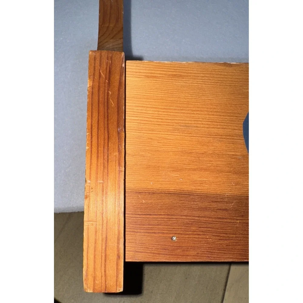 Vtg Silverware Utensil Napkin Holder Caddy Solid Wood‎ With A Pig